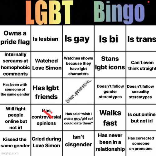 LGBTQ bingo | image tagged in lgbtq bingo | made w/ Imgflip meme maker