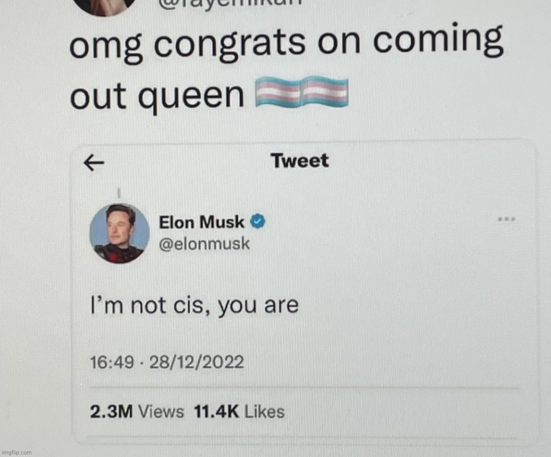 elon musk? more like uhhh elon trans | made w/ Imgflip meme maker