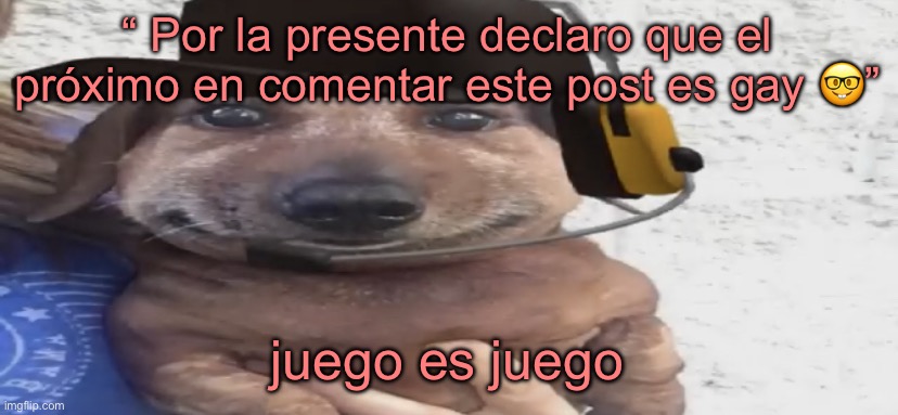 tuerca de risa | “ Por la presente declaro que el próximo en comentar este post es gay 🤓”; juego es juego | image tagged in chucklenuts | made w/ Imgflip meme maker