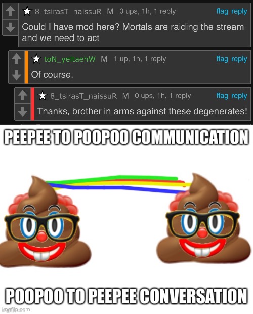 image tagged in poopoo to peepee conversation | made w/ Imgflip meme maker