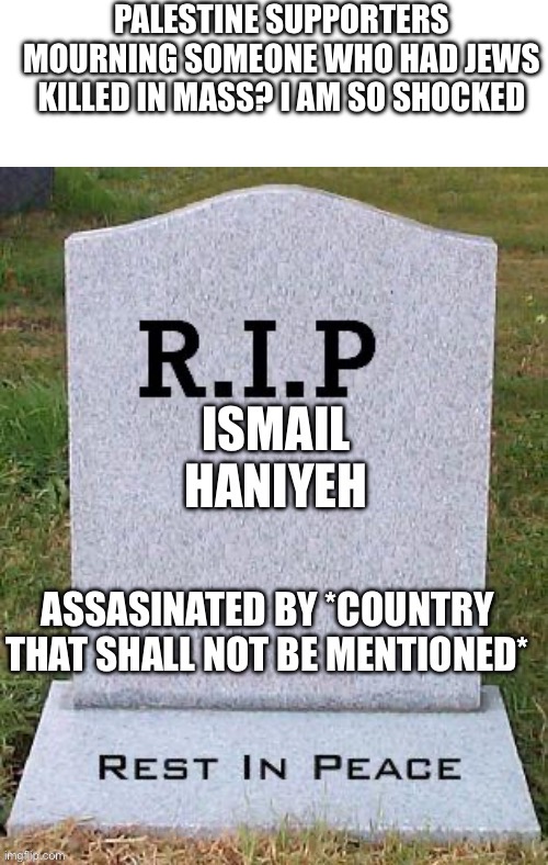 This came straight from the anti Zionist stream | PALESTINE SUPPORTERS MOURNING SOMEONE WHO HAD JEWS KILLED IN MASS? I AM SO SHOCKED | image tagged in blank white template,antisemitism,palestine,israel | made w/ Imgflip meme maker