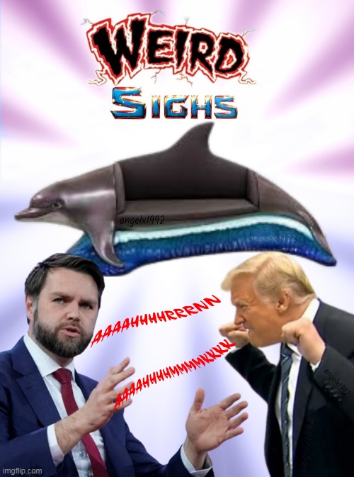 weird maga dolphin couch humpers | image tagged in dolphins,couch,maga cult,jd vance,donald trump is an idiot,weirdo | made w/ Imgflip meme maker