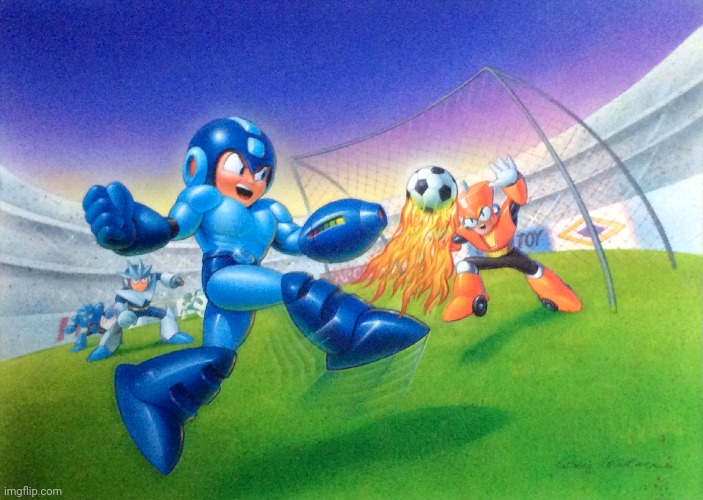 Megaman soccer | image tagged in megaman soccer | made w/ Imgflip meme maker