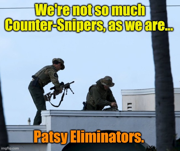 Sniper SWAT San Diego | We're not so much Counter-Snipers, as we are... Patsy Eliminators. | image tagged in sniper swat san diego | made w/ Imgflip meme maker