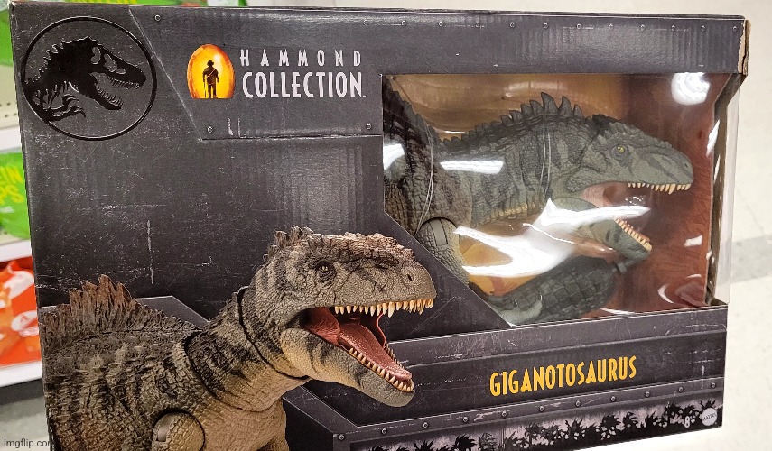 picked this up today at target. it was the last one, too. | image tagged in jurassic world dominion,giganotosaurus | made w/ Imgflip meme maker