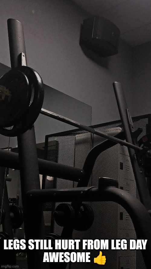 80 kg is nothing so crazy btw | LEGS STILL HURT FROM LEG DAY
AWESOME 👍 | made w/ Imgflip meme maker