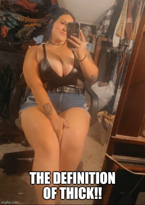 Thick queen brianna | THE DEFINITION OF THICK!! | image tagged in brianna the big boob queen | made w/ Imgflip meme maker