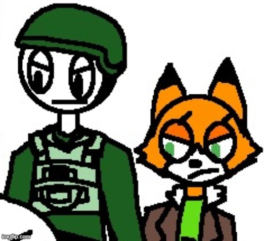 here's a Cropped artwork of Davis and Jade foxston from one of Zerobot's art from 8-months ago. | image tagged in j davis and jade foxston | made w/ Imgflip meme maker