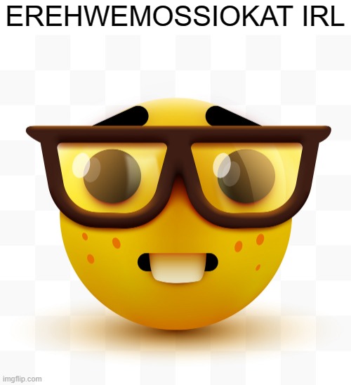 Nerd emoji | EREHWEMOSSIOKAT IRL | image tagged in nerd emoji | made w/ Imgflip meme maker