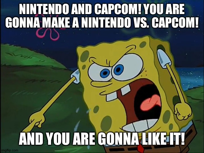 YOU ARE GONNA LIKE IT! | NINTENDO AND CAPCOM! YOU ARE GONNA MAKE A NINTENDO VS. CAPCOM! AND YOU ARE GONNA LIKE IT! | image tagged in you are gonna like it | made w/ Imgflip meme maker