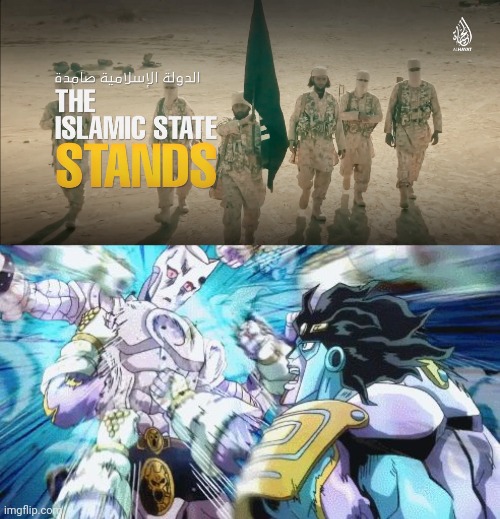 who wants to hook up w me? | image tagged in the islamic state stands,star platinum vs killer queen | made w/ Imgflip meme maker