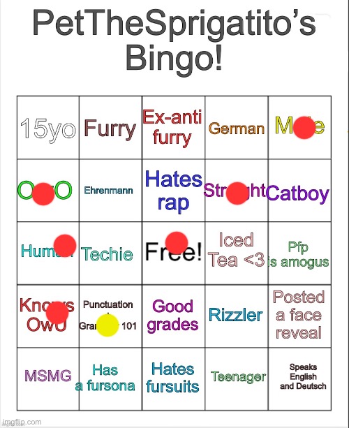 PetTheSprigatito’s bingo! | image tagged in petthesprigatito s bingo | made w/ Imgflip meme maker