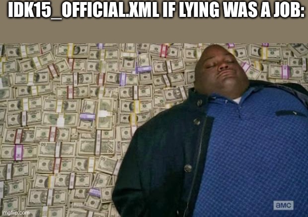 huell money | IDK15_OFFICIAL.XML IF LYING WAS A JOB: | image tagged in huell money | made w/ Imgflip meme maker