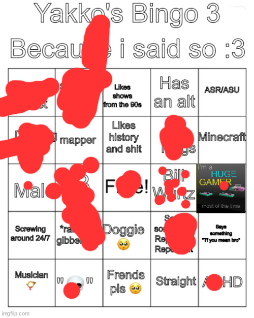 Yakko's Bingo the Third | image tagged in yakko's bingo the third | made w/ Imgflip meme maker