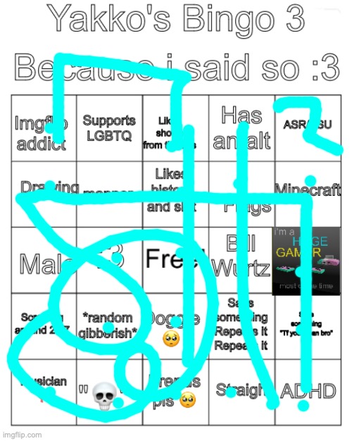 =3 | image tagged in yakko's bingo the third | made w/ Imgflip meme maker