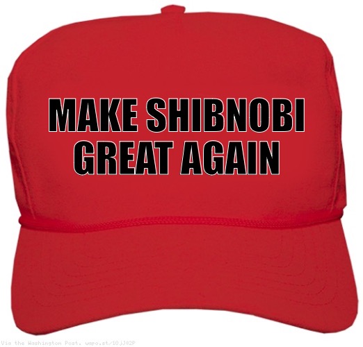 blank red MAGA hat | MAKE SHIBNOBI GREAT AGAIN | image tagged in blank red maga hat | made w/ Imgflip meme maker