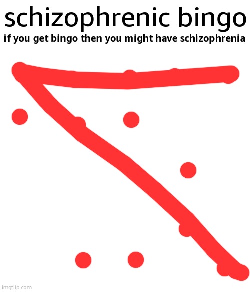 two bingos | schizophrenic bingo; if you get bingo then you might have schizophrenia | made w/ Imgflip meme maker
