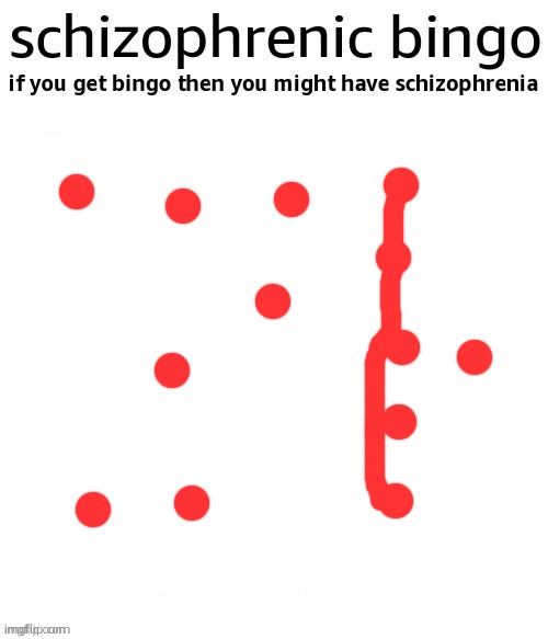 schizophrenic bingo | image tagged in schizophrenic bingo | made w/ Imgflip meme maker