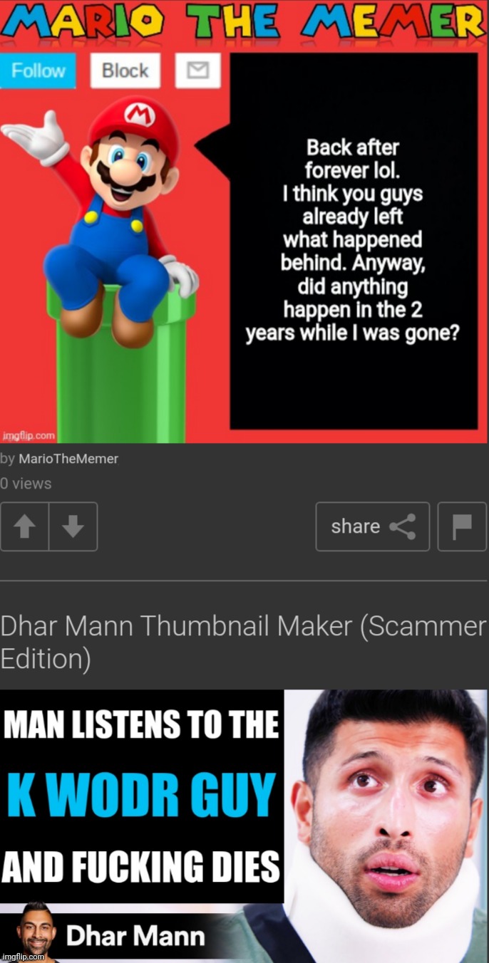 MarioTheMemer announcement template | made w/ Imgflip meme maker