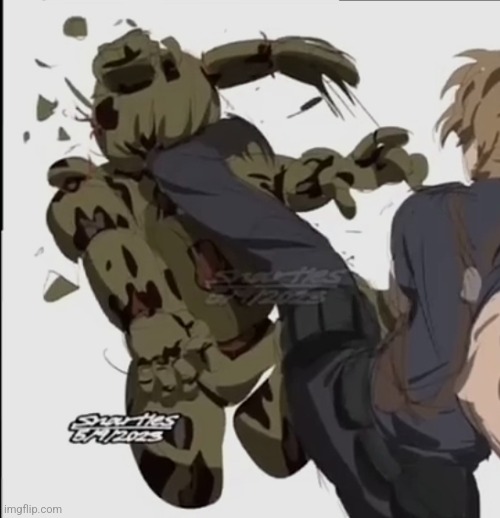 For your entertainment: Leon Kennedy roundhouse kicking springtrap | made w/ Imgflip meme maker