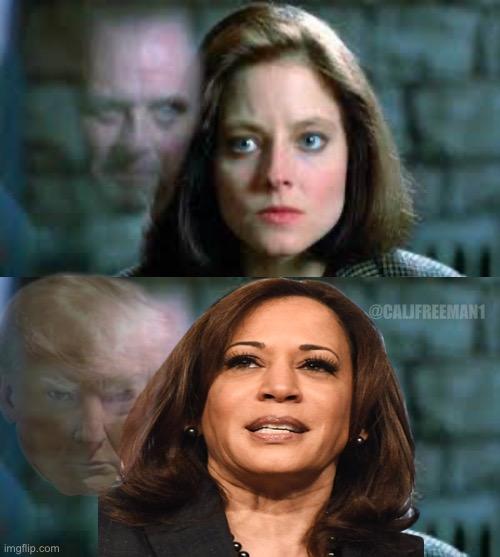 @CALJFREEMAN1 | image tagged in silence of the lambs,buffalo bill silence of the lambs,maga,republicans,kamala harris,joe biden | made w/ Imgflip meme maker