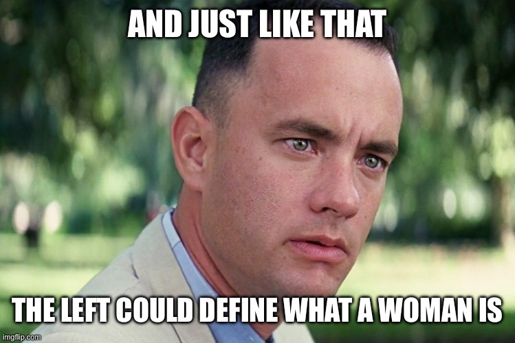 What is a woman | AND JUST LIKE THAT; THE LEFT COULD DEFINE WHAT A WOMAN IS | image tagged in memes,and just like that | made w/ Imgflip meme maker