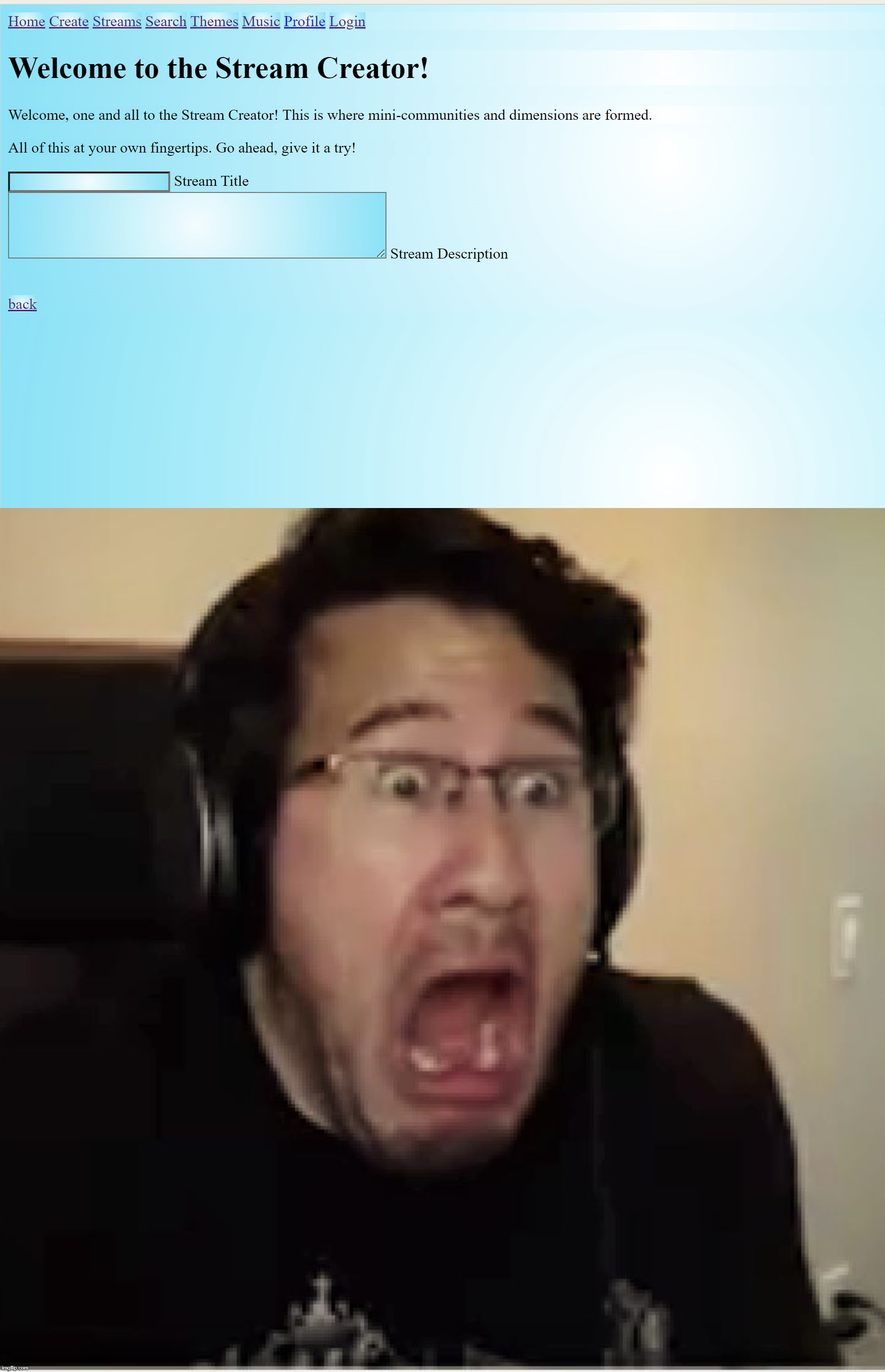 good grief, it's all fucked up! | image tagged in horrified markiplier | made w/ Imgflip meme maker