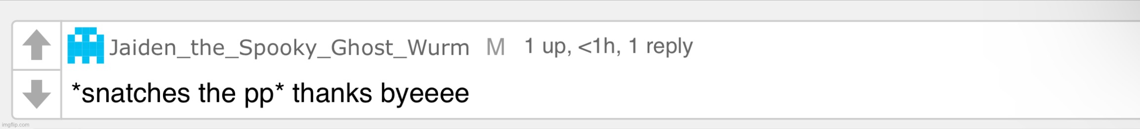 Snatches the pp | image tagged in comments,comment section | made w/ Imgflip meme maker