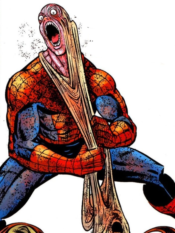 Spiderman rip his own skin off Blank Meme Template