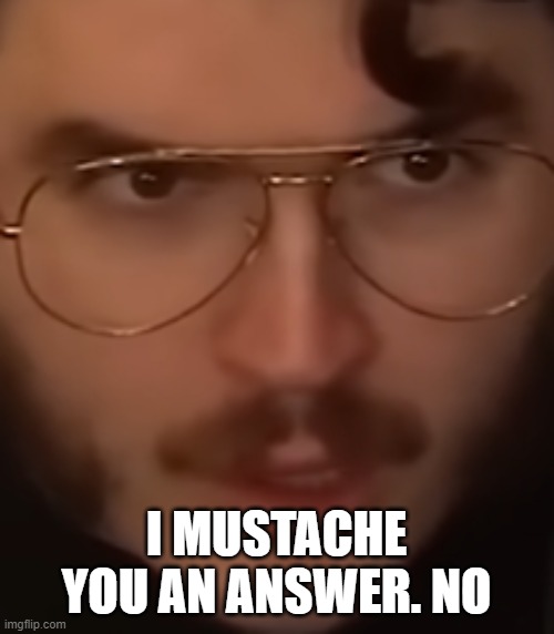 I MUSTACHE YOU AN ANSWER. NO | made w/ Imgflip meme maker