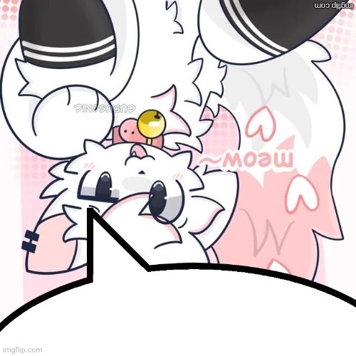 Meow~ :3 | image tagged in femboy boykisser speech bubble | made w/ Imgflip meme maker