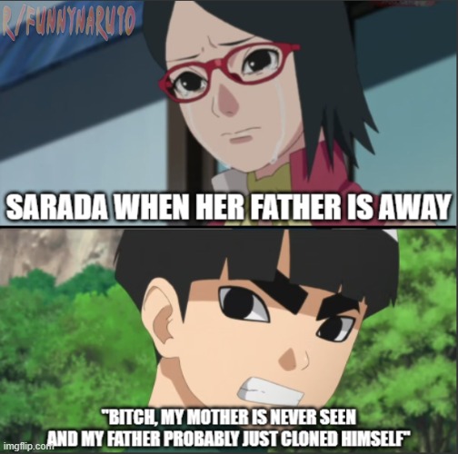 Sucks for you Sarada | image tagged in sarada,metal lee,boruto,sasuke,naruto | made w/ Imgflip meme maker