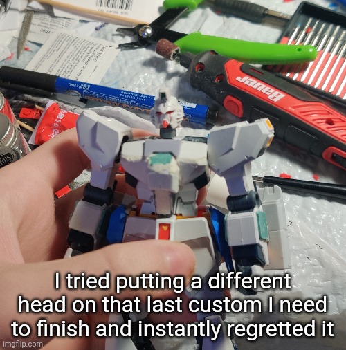 The neck :skull: | I tried putting a different head on that last custom I need to finish and instantly regretted it | made w/ Imgflip meme maker