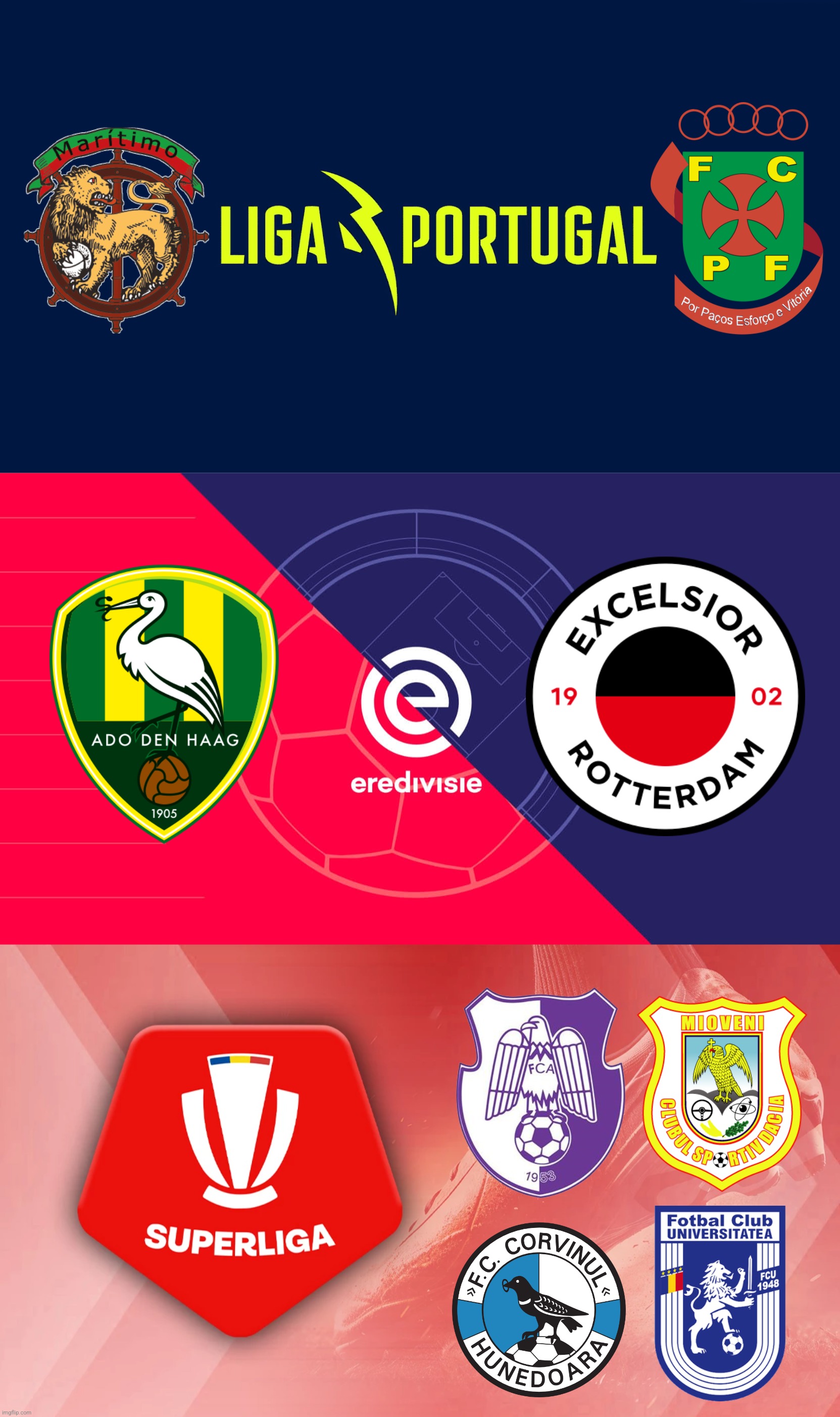PREDICTION: Europe's Top Second Division promoted clubs to the top flight. PART 2 (+ from Liga 2 to SuperLiga) | image tagged in holland,romania,portugal,futbol,corvinul,fcu craiova | made w/ Imgflip meme maker