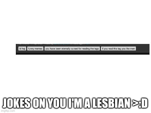 JOKES ON YOU I'M A LESBIAN >:D | made w/ Imgflip meme maker