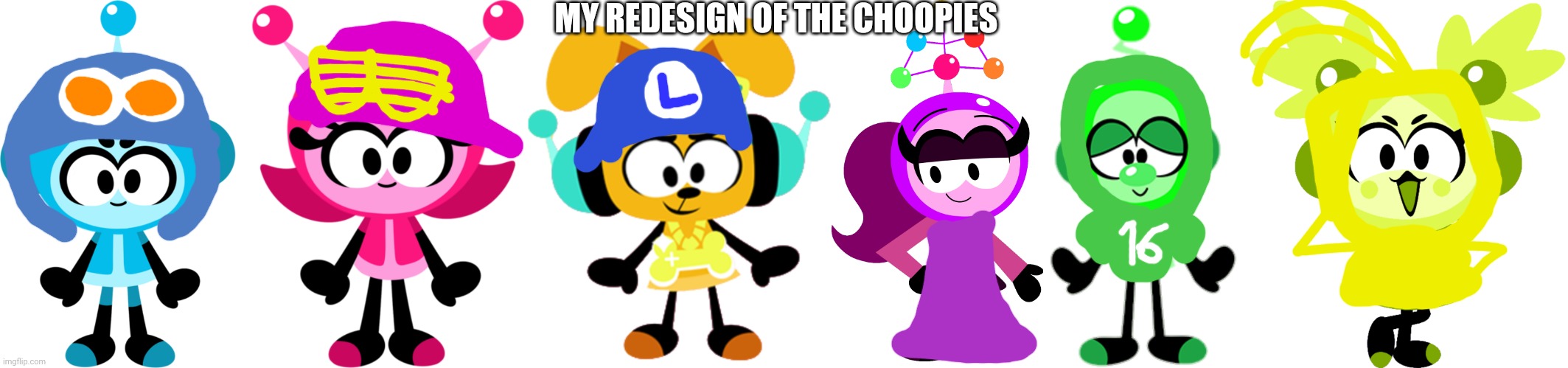 Rebrand Show! | MY REDESIGN OF THE CHOOPIES | image tagged in vita boy,mina girl,dj dog bone,felosity,rebrand tv shows,asthma | made w/ Imgflip meme maker