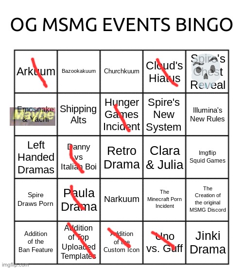 og msmg events bingo | image tagged in og msmg events bingo | made w/ Imgflip meme maker