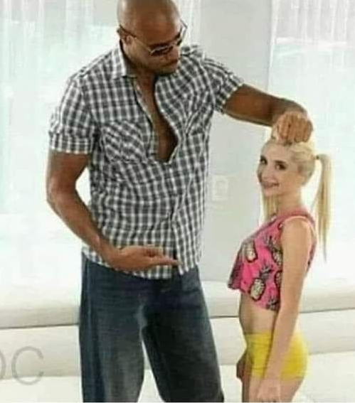 Big guy small girl Blank Meme Template