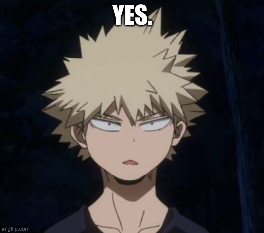 Bakugo's Huh? | YES. | image tagged in bakugo's huh | made w/ Imgflip meme maker