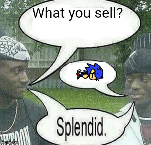 We sell crack Splendid | What you sell? | image tagged in we sell crack splendid | made w/ Imgflip meme maker