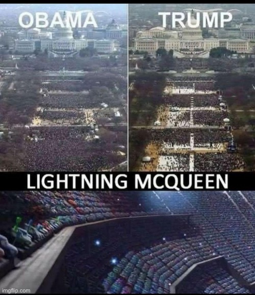 I think we know who’s winning the next election | image tagged in cars,funny,lightning mcqueen,obama,trump,election | made w/ Imgflip meme maker