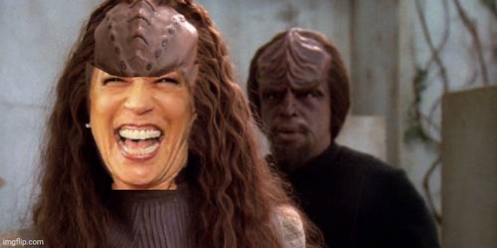 When she was an escort, she performed the ancient Klingon ritual of Hawk Tuah | image tagged in kamala harris | made w/ Imgflip meme maker
