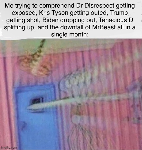 july 2024 moment | image tagged in memes,funny,relatable,mrbeast,trump,sad but true | made w/ Imgflip meme maker