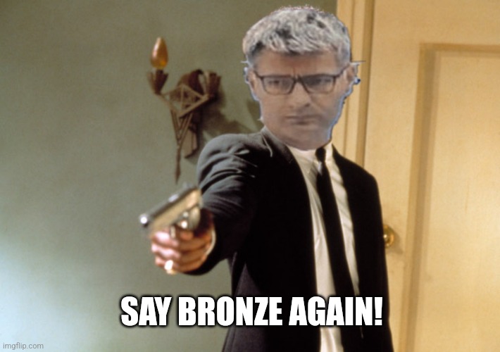 Pulp Olympics | SAY BRONZE AGAIN! | image tagged in pulp fiction,olympics,2024,shooting,competition,say what again | made w/ Imgflip meme maker