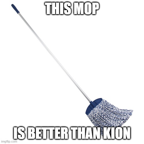 Mop | THIS MOP; IS BETTER THAN KION | image tagged in mop | made w/ Imgflip meme maker