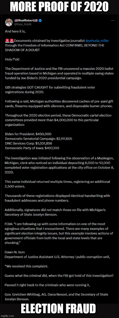 More proof of dem election fraud | MORE PROOF OF 2020; ELECTION FRAUD | image tagged in more and more proof,of dem 2020 election fraud | made w/ Imgflip meme maker