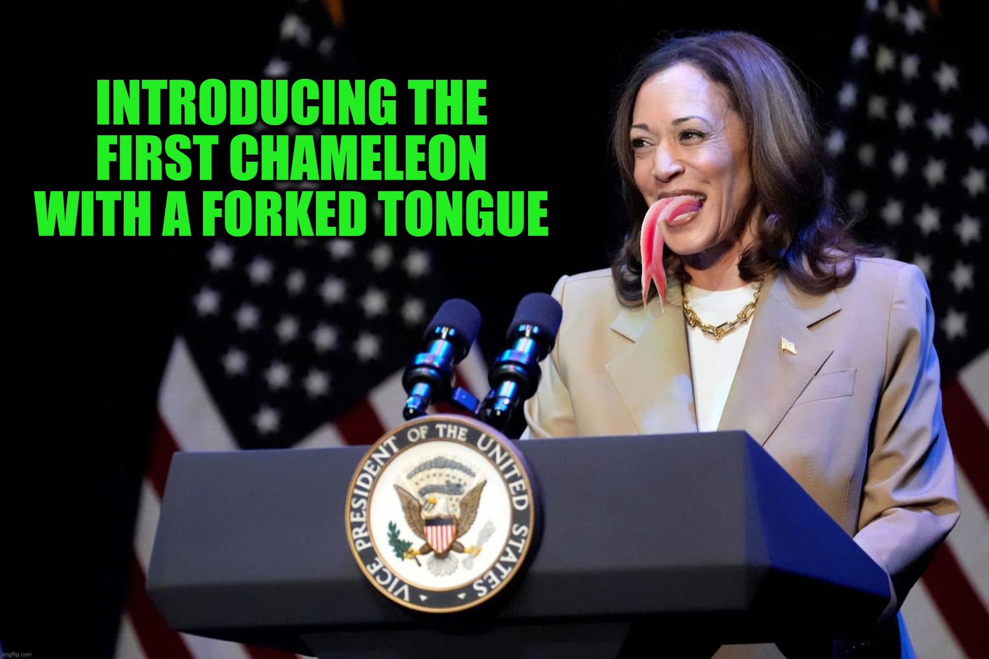 INTRODUCING THE FIRST CHAMELEON WITH A FORKED TONGUE | made w/ Imgflip meme maker