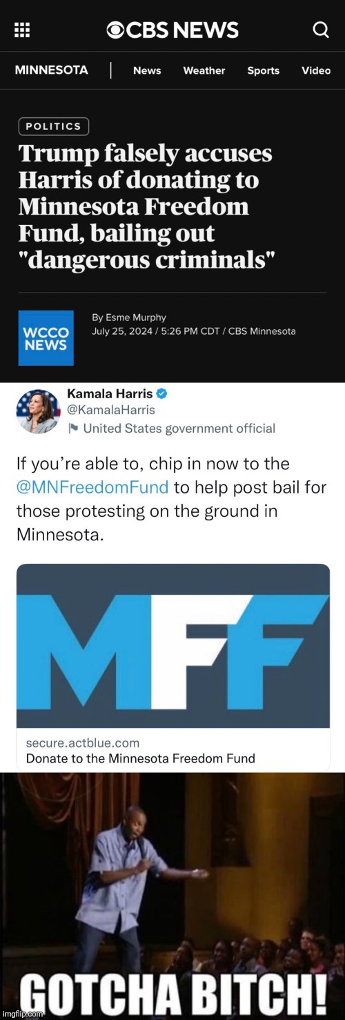 Gotcha | image tagged in kamala harris,dave chappelle | made w/ Imgflip meme maker