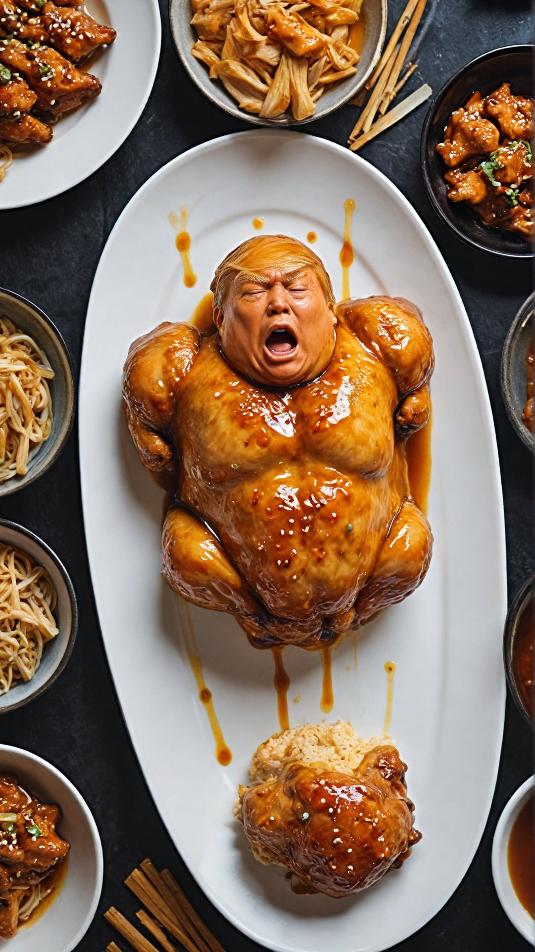 Teary'Yucki Trump Chicken Blank Meme Template