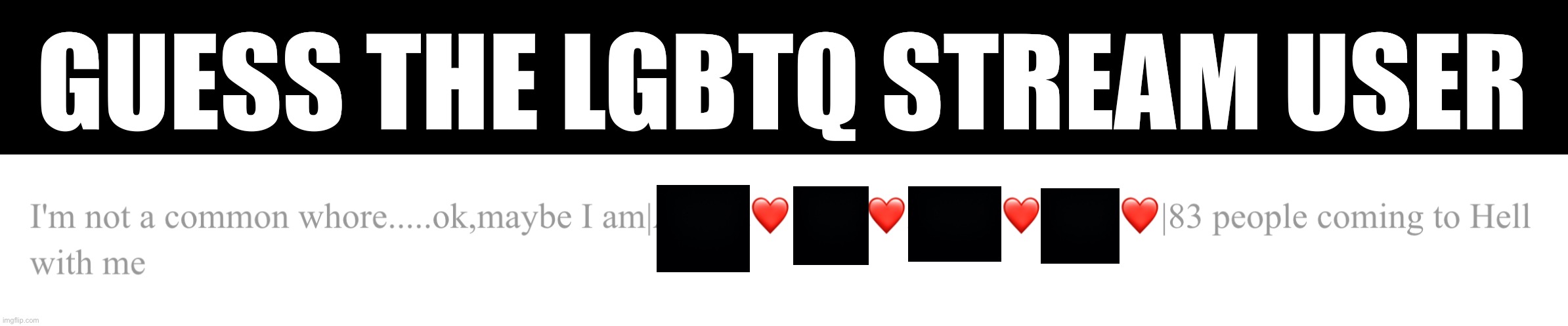 Guess the LGBTQ stream user #5 (Last one for the day. More tomorrow.) | GUESS THE LGBTQ STREAM USER | image tagged in lgbtq,guess who | made w/ Imgflip meme maker